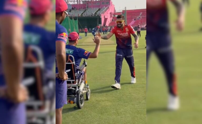 Virat Kohli Sees Rahul Dravid on Wheelchair ahead of RR vs RCB IPL 2025 Game. Then does this. Watch