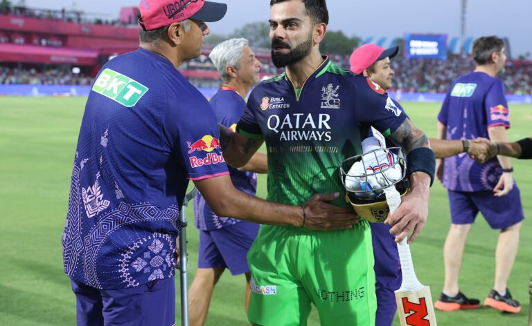 Virat Kohli Dodges Pitch Invader after RCB’s Win Over Rajasthan Royals – Video is Viral