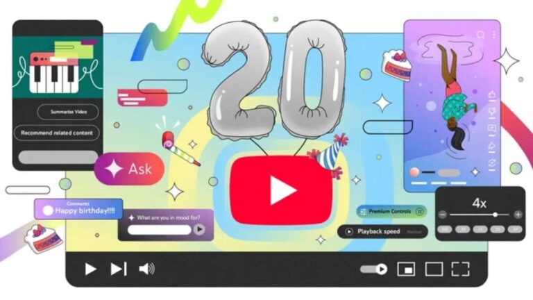 YouTube 20th Anniversary New Player Design 4X Speed ​​Playback Ai Music Station All Details