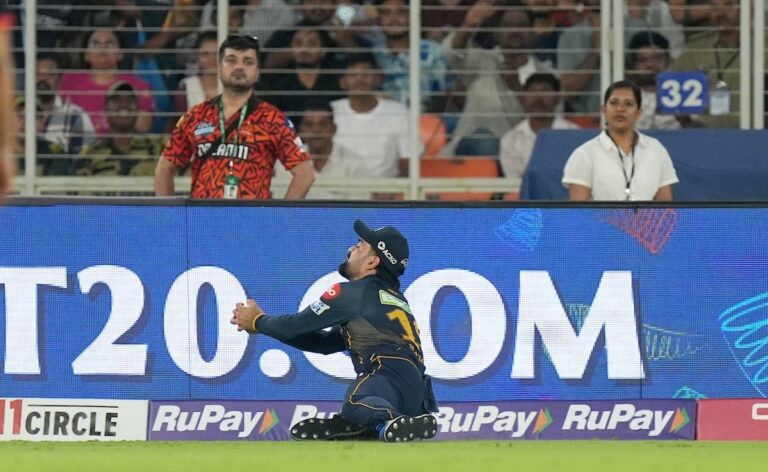 Best Catch of IPL 2025? Rashid Khan Stuns Everyone with Sensational Diving Catch
